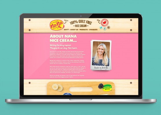 Nana Nice Cream Laptop Website Design