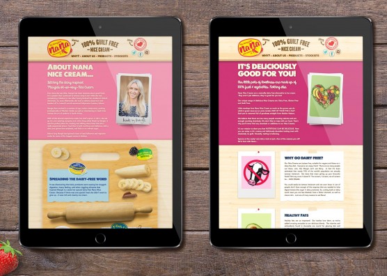 Nana Nice Cream iPad Website Design