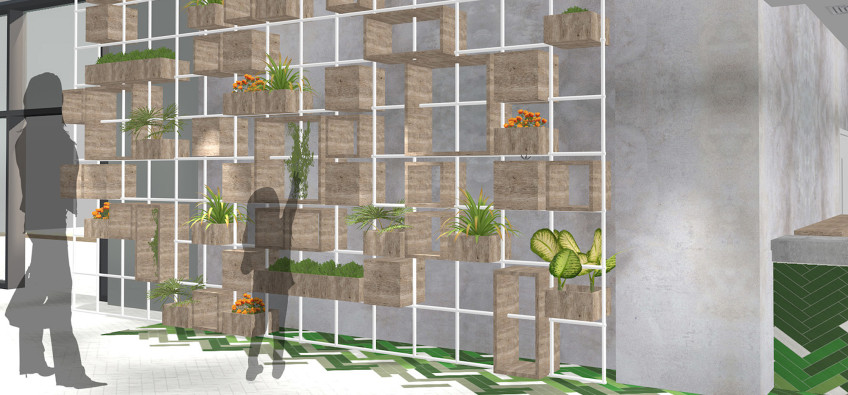 Oddsocks Planting Wall Render